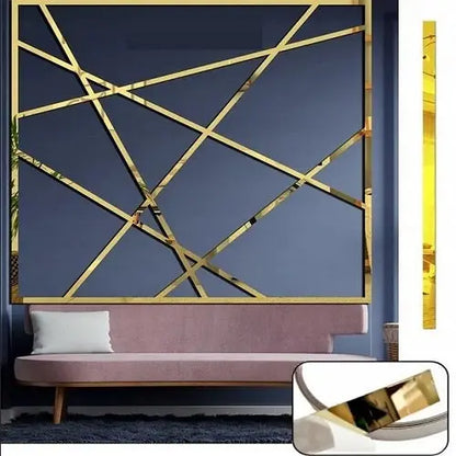 Profil decorativ plat din inox auriu oglinda L:270 cm x l:6 cm x H:0,06 cm dekoluxdesign