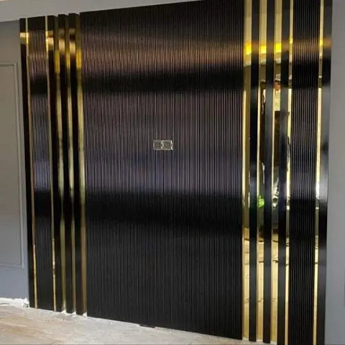 Profil decorativ plat din inox auriu oglinda L:270 cm x l:6 cm x H:0,06 cm dekoluxdesign